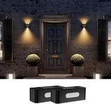 Solar Fence Lights, Solar Wall Lights Waterproof Outdoor Up and Down Lighting for Outside, Garden, Walkway, Door, Porch, Deck - White - Size 2 Pack