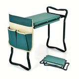 Folding Garden Kneeler and Seat with Pockets-Green