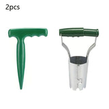 2-Piece Garden Plant Transplanter and Dibber Set for Australian Gardens-Green