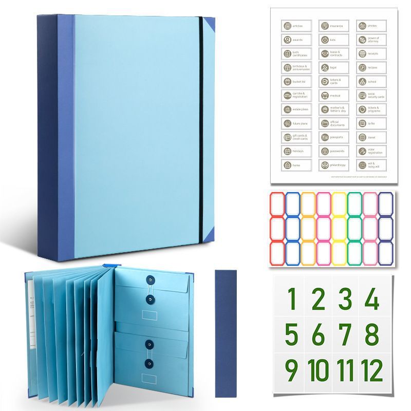 in Case I Die Binder with Labels, End of Life Planner Organizer Binder, Life Document Organizer Kit for Important Papers, for When I Die Planning, Estate Folio Organizer for Families - Blue - Size 1Pack