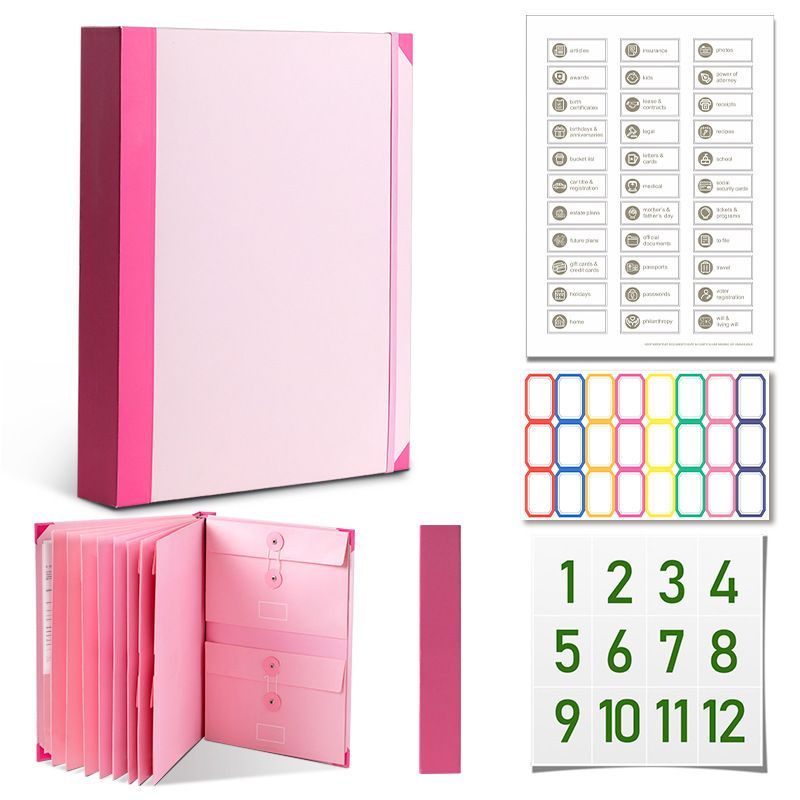 in Case I Die Binder with Labels, End of Life Planner Organizer Binder, Life Document Organizer Kit for Important Papers, for When I Die Planning, Estate Folio Organizer for Families - Red - Size 1Pack