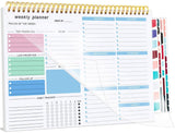 1Pack Weekly To Do List Notepad, 8.5"x11" Desk Planner 52 Sheets, 100GSM Paper Undated Habit Planner, Productivity Organizer Notepad, for Home School Office Work, Travel, College Essentials - Blue - Size 1Pack