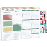 4Pack Weekly To Do List Notepad, 8.5"x11" Desk Planner 52 Sheets, 100GSM Paper Undated Habit Planner, Productivity Organizer Notepad, for Home School Office Work, Travel, College Essentials - Green - Size 4Pack