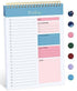 1Pack To Do List Notepad, Undated Daily Planner for Work and Goal Setting Greenery Sway, 52 Sheets, 9.8" x 6.5" , for Office, Home and school, Daily Task Planning, Notes and Everyday Organization - Blue - Size 1Pack