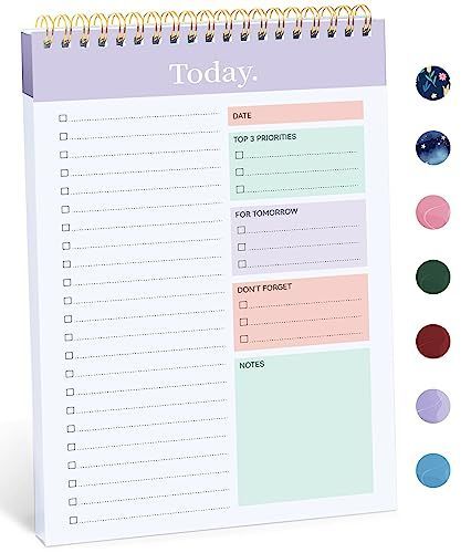1Pack To Do List Notepad, Undated Daily Planner for Work and Goal Setting Greenery Sway, 52 Sheets, 9.8" x 6.5" , for Office, Home and school, Daily Task Planning, Notes and Everyday Organization - Purple1 - Size 1Pack