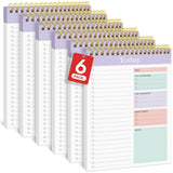 6Pack To Do List Notepad, Undated Daily Planner for Work and Goal Setting Greenery Sway, 52 Sheets, 9.8" x 6.5" , for Office, Home and school, Daily Task Planning, Notes and Everyday Organization - Purple1 - Size 6Pack