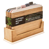 Wooden Cutting Boards 4 Piece Food Classification Cutting Board Durable Bamboo Material Practical Kitchen Gadgets Ideal Charcuterie & Chopping for Meat, Vegetables and Fruits Ideal Kitchen Gifts