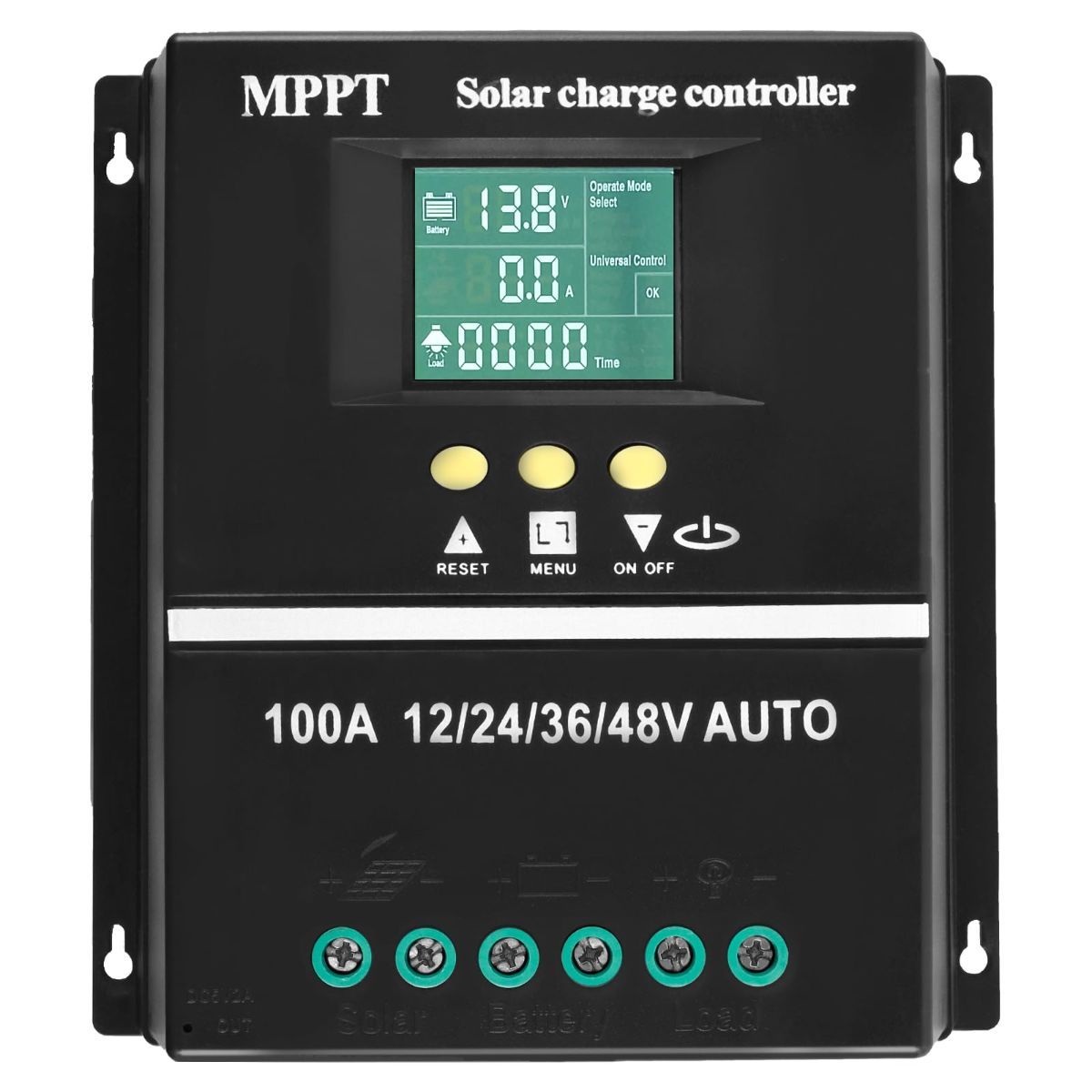MPPT 36V/48V/24V/12V Solar Charge Controller Tools LCD Dual USB Lead Acid Lithium Batteries Quick Charger - Black - Size 100A