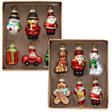 12-Piece Vintage Mini Glass Baubles – with Rope Hanging Christmas Tree Ornaments