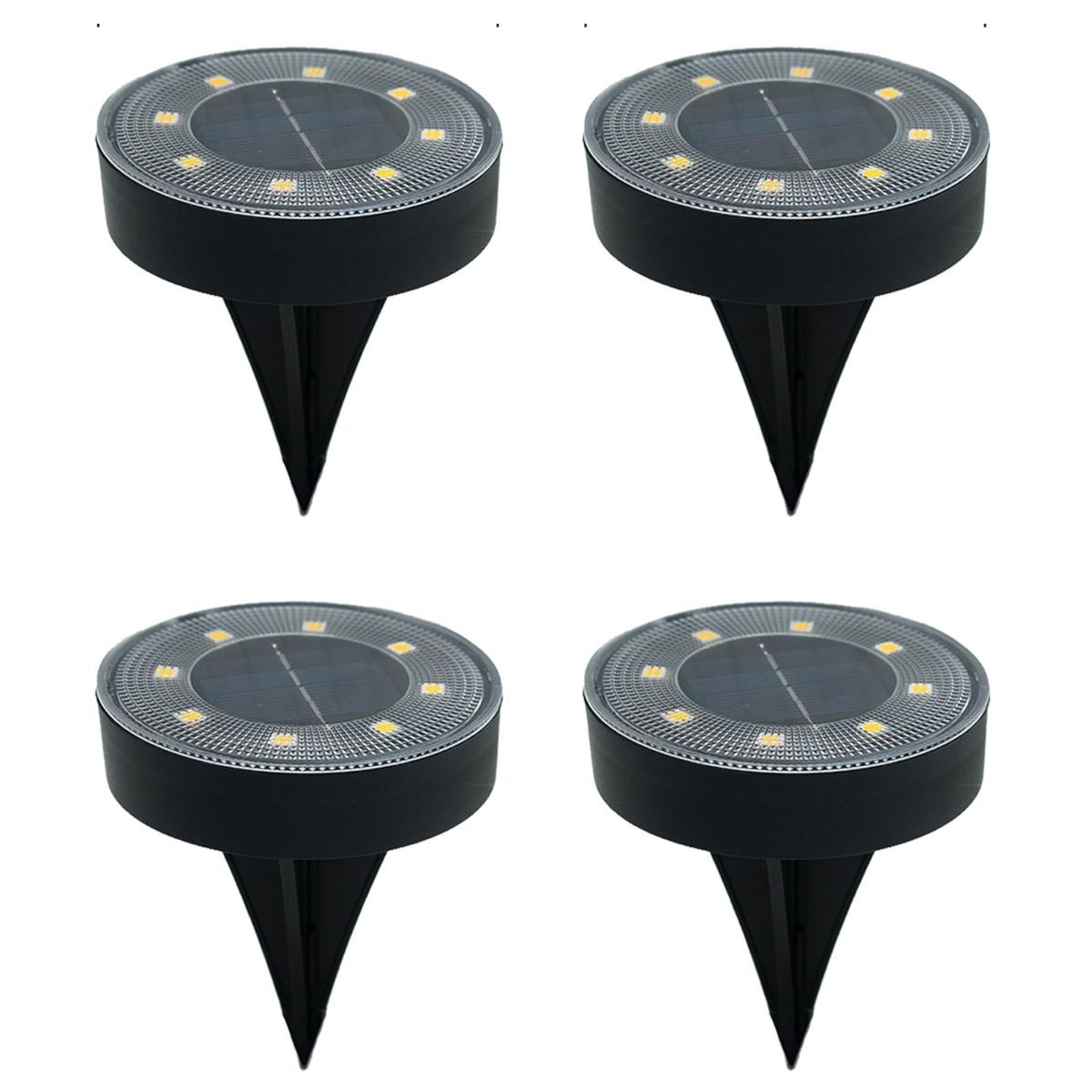 Solar Ground Lights Garden Lights Outdoor Lights Waterproof Lights LED Lights - White - Size 4 Pack