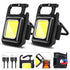 COB Rechargeable Keychain Flashlight 2Pack, High Lumen Super Bright LED Work Light with Magnet,Clip,Bottle Opener for Dog Walking,Car Repair, Emergency,Camping,EDC