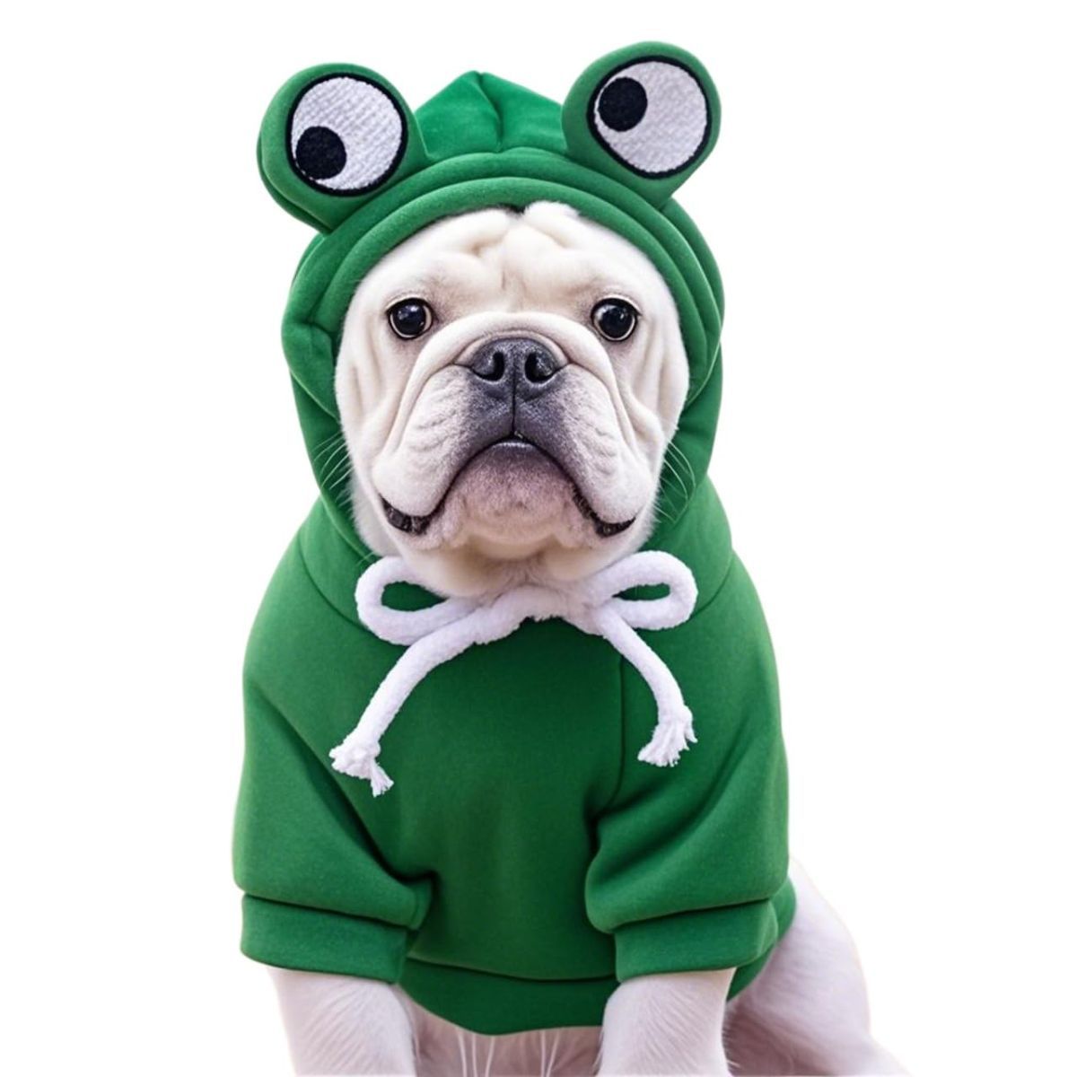 Dog Hoodie Frog-Themed Autumn Winter Pet Clothing Small Medium Dogs Soft - Green - Size M