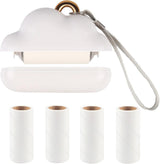 Mini Lint Roller Travel Size, Reusable Lint Roller for Travel, Pet Hair Remover Portable Lint Roller for Clothes with 150 Sheets Refillable - White - Size 10cm