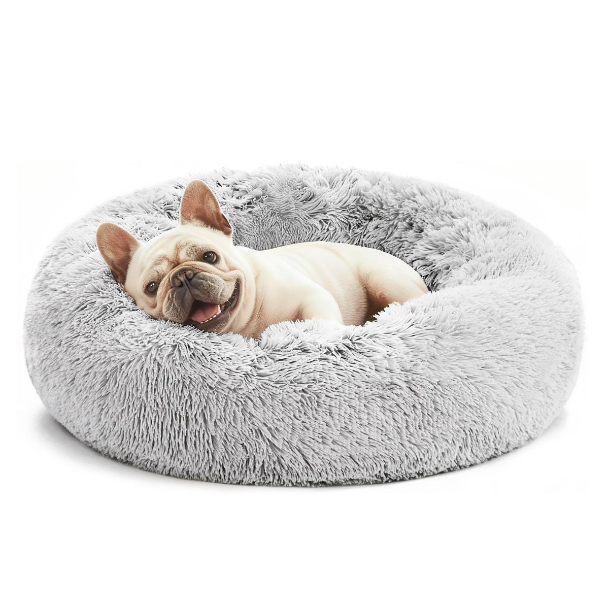 Pet Bed Anti-Anxiety Pet Bed Donut Pet Bed Small Dog Bed Medium Dog Bed Cat Bed - Gray / 24in