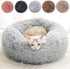 Cat Bed Fluffy Cat Bed Round Cat Bed Cat Furniture Cat Comfort Cat Sleeping Bed - Light Gray / 24in