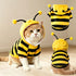 Bumblebee Cat Costume for Sphynx & Small Dogs, Fit Halloween, Yellow, Cute Bee Stripes Hoodie, Soft Warm Fleece, Holiday Cosplay Outfit, Daily Leisure Wear, Easy to Put, Safe for Leash Walking - Yellow / XXS