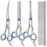 Dog Grooming Scissors Cat Grooming Scissors 4-In-1 Grooming Set Pet Grooming - Blue