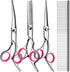 Dog Grooming Scissors Cat Grooming Scissors 4-In-1 Grooming Set Pet Grooming - Red