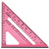 7 Inch Woodworking Triangle Ruler, Metric and Imperial Plastic Carpenter Square, Precision Right Angle Measuring Ruler, Clear Scale Square Protractor for Woodworking and Carpentry - Pink