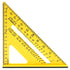 7 Inch Woodworking Triangle Ruler, Metric and Imperial Plastic Carpenter Square, Precision Right Angle Measuring Ruler, Clear Scale Square Protractor for Woodworking and Carpentry - Yellow