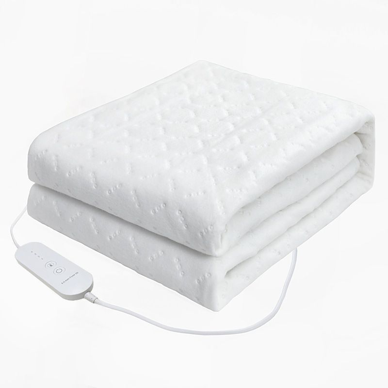 Heated Blanket Electric Throw,4 Heat Settings & 8H Auto Shut-Off Double Helix Fast Heating Electric Blanket,Skin-Friendly Cotton & Non-Slip Design Heated Throw with Overheat Protection - White - Size 59*31.4"