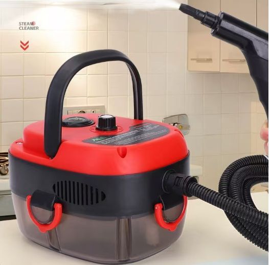 Versora Pro Car Steam Cleaner, 2500W Steam Cleaner, Lightweight High-Temp Steamer for Auto Detailing, Sofa, Tile & Grease, Large Tank + Brush Heads Included  - Red 