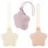 3Pcs Pacifier Holder Case, Safe and Soft Material Pacifier Pouch, Food Grade Silicone Pacifier Case, Star Shape, Protective Pacifier Storage Case for Diaper Bag Stroller - Purple-Beige-Pink - Size 95mm