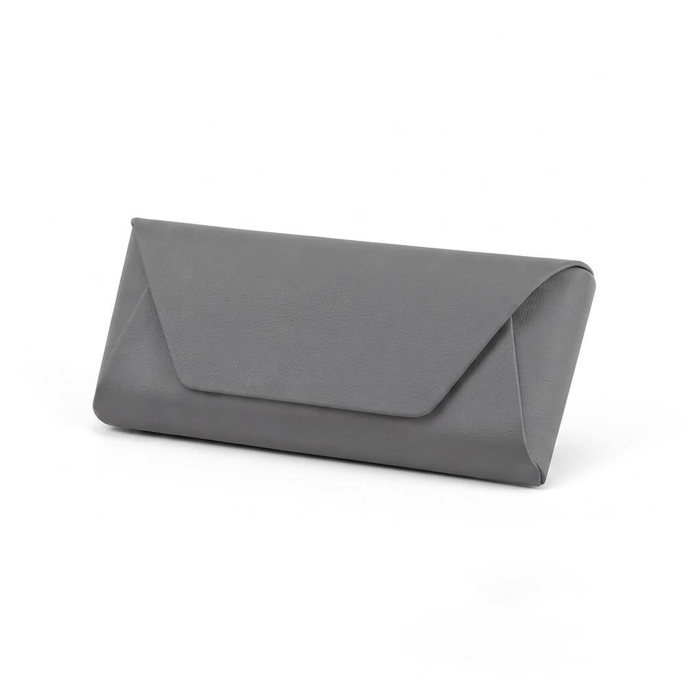 Car Glasses Case for Kia Sorento 2025 2026 BL/XM/UM/MQ4 Magnetic Leather Car Sunglasses Holder, Adhesive Mount Eyewear Organizer Box, Quick Release Dashboard Storage Accessory - Gray - Size 16*6.3cm