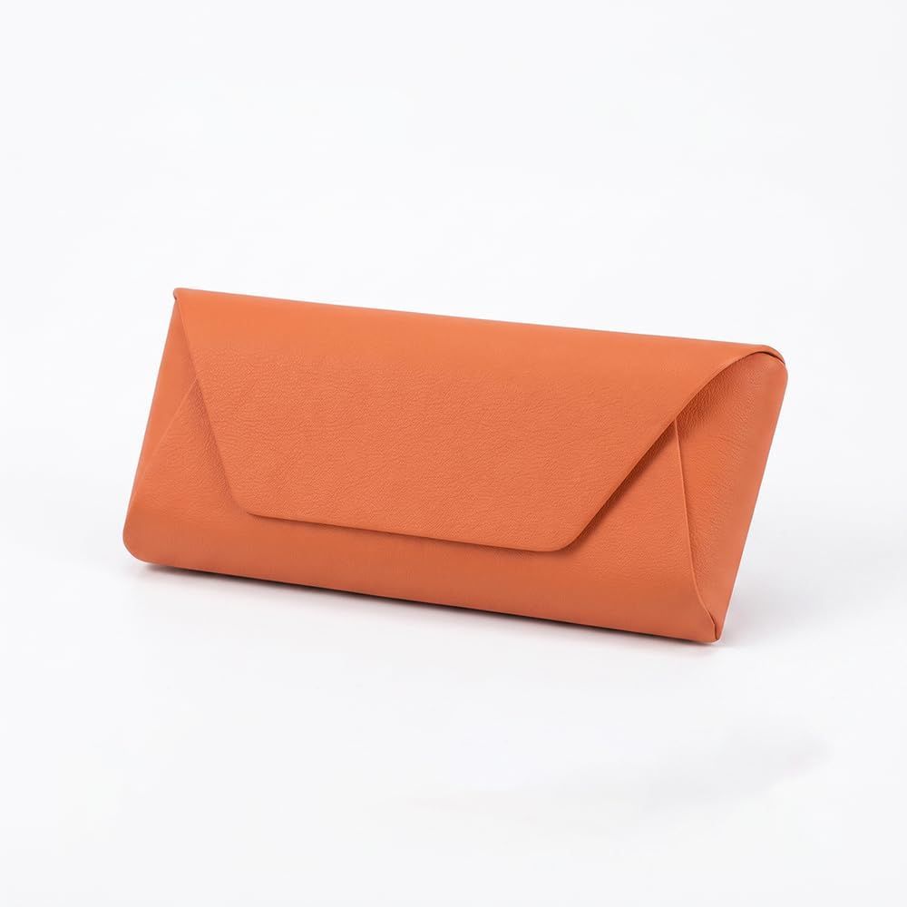 Car Glasses Case for Kia Sorento 2025 2026 BL/XM/UM/MQ4 Magnetic Leather Car Sunglasses Holder, Adhesive Mount Eyewear Organizer Box, Quick Release Dashboard Storage Accessory - Orange - Size 16*6.3cm
