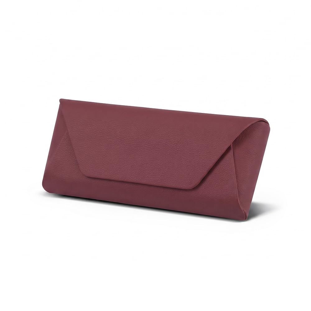 Car Glasses Case for Kia Sorento 2025 2026 BL/XM/UM/MQ4 Magnetic Leather Car Sunglasses Holder, Adhesive Mount Eyewear Organizer Box, Quick Release Dashboard Storage Accessory - Red - Size 16*6.3cm