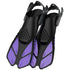 Purple Adjustable Open Heel Snorkel Fins, Travel-Size Short Swim Flippers for Snorkeling, Diving & Swimming, Adult Men & Women（L/XL）