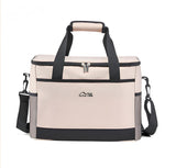 Beige Insulated Picnic Cooler Bag: Portable Waterproof Ice Bag for Outdoor Camping, Picnics & Home Use（30L）