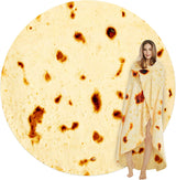 Burritos Tortilla Throw Blanket (Yellow), Novelty Funny Round Blanket for Kids & Adults, Soft Flannel Tortilla Wrap Blanket（36",Baby）