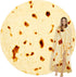 Burritos Tortilla Throw Blanket (Yellow), Novelty Funny Round Blanket for Kids & Adults, Soft Flannel Tortilla Wrap Blanket（71", Adults）
