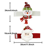 Christmas gift Warm Christmas Atmosphere - Festive Curtain Tie Decorations - Santa & Snowman Designs - Cozy Knitted Fabric（Santa Claus&snowman）