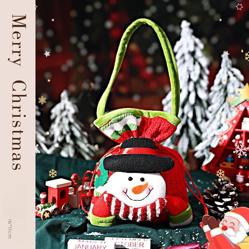 Christmas gift Festive Aussie Christmas Gift Bags: Cute Reindeer, Santa & Snowman Pouches for Xmas Treats & Gifting（Snowman） 