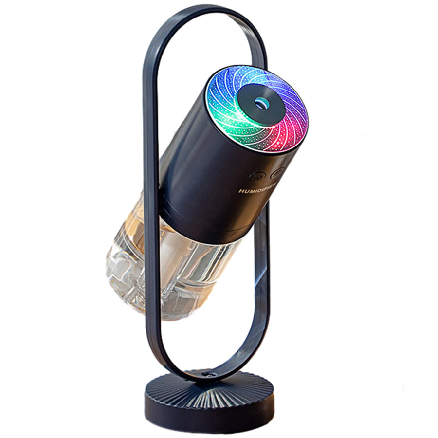 Portable Mini Humidifier with 7-Color LED Star Projector – USB Powered Desk Air Moisturizer for Baby Room, Office, Travel, Night Light & Party Decor (Deep Blue)