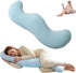 Pea Pod Shape Body Pillow for Adults Full-Body Support Side Sleeper Pillow, Pregnancy Back Pain Relief, Soft Hug Pillow with Memory Fiber Filling