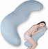 Pea Pod Shape Body Pillow for Adults Full-Body Support Side Sleeper Pillow, Pregnancy Back Pain Relief, Soft Hug Pillow with Memory Fiber Filling