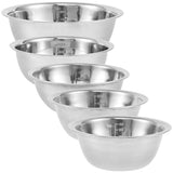 5-Piece Stainless Steel Mixing Bowl Set for Baking, Salad, Dough & Food Prep – Nesting Design with Measurement Marks and Durable Finish (Silver)