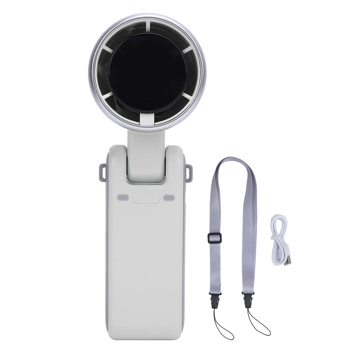 Portable Turbo Handheld Fan with Digital Display – 5-Speed Rechargeable Mini Fan, 3600mAh Battery, Foldable & Neck Strap Design for Outdoor Travel and Daily Use(White)