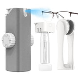 All-in-One Portable Glasses Cleaning Kit with Spray, Brush & Microfiber Cloth – Compact Lens Cleaner for Eyeglasses, Phone Screens, and More (White)