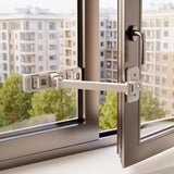 Adjustable Child Safety Window Lock with 3-Level Restrictor for Sliding and Casement Windows and Doors, No Drill Installation, Easy Adult Operation, Durable ABS and Zinc Alloy Construction (Gray)
