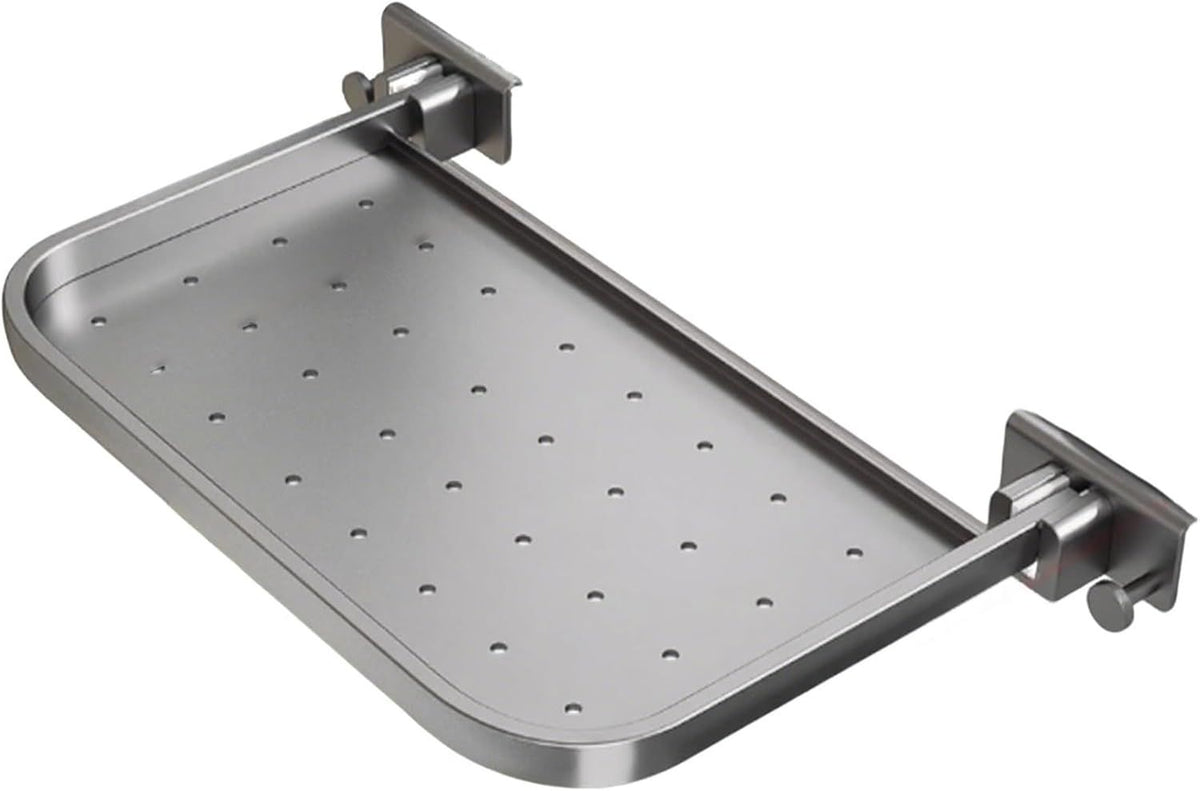 Foldable Window-Mounted Drying Rack with Clamp-on Design for Shoes, Plants & Small Items (Grey)