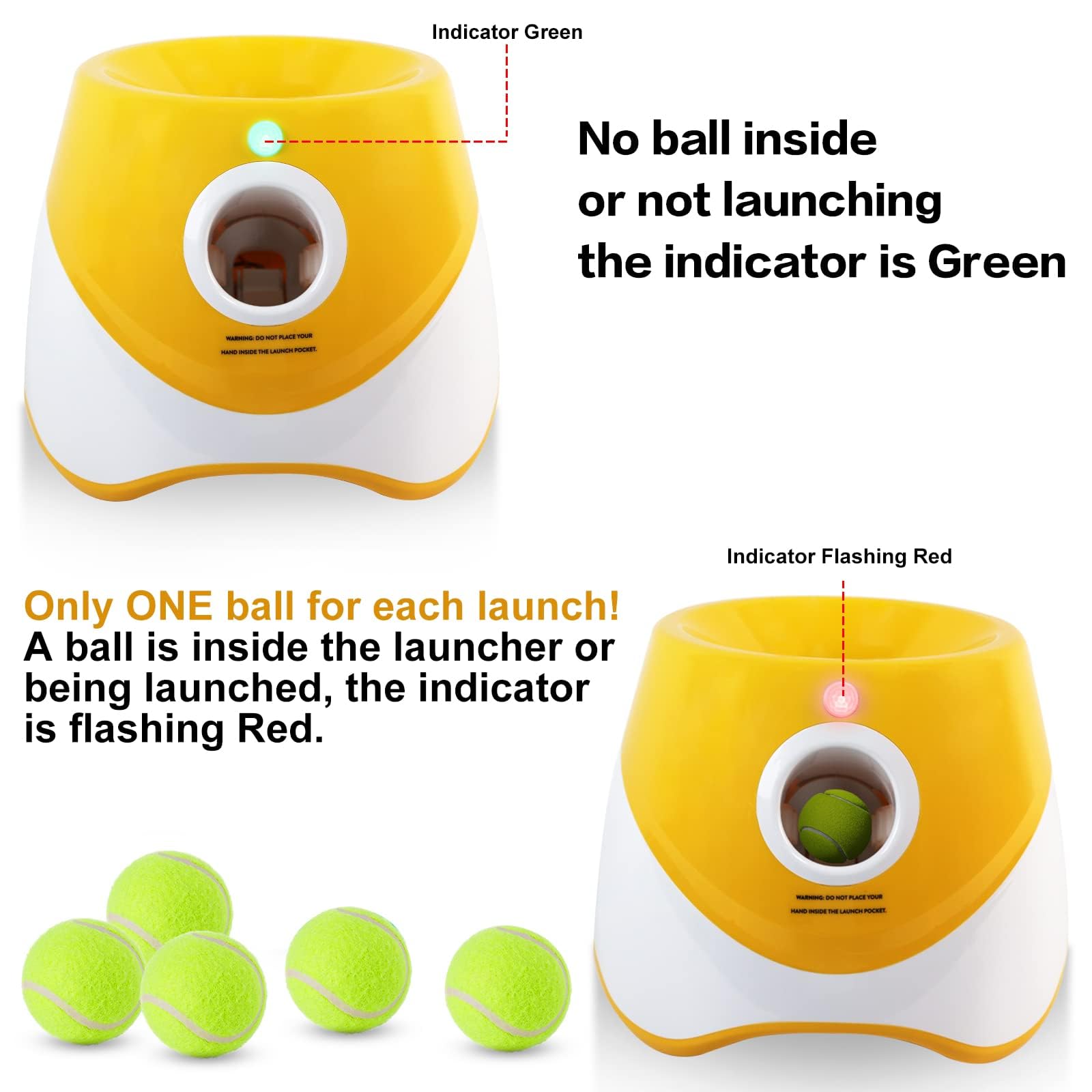 Automatic Dog Ball Launcher with 15 Mini Tennis Balls & Mesh Bag – Rechargeable Pet Toy for Small Dogs, Adjustable Launch Distance, Interactive Play (Orange)