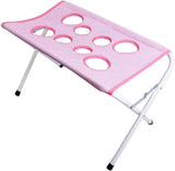 Foldable Pet Grooming Hammock with Leg Holes, Anti-Scratch Mesh Bathing Station for Cats and Small to Medium Dogs, Portable Nail Trimming and Washing Aid (Pink)