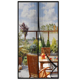 Magnetic Screen Door 110cm x 210cm – Self-Adhesive Mesh Netting for Mosquito & Wasp Protection, Indoor Outdoor Use, (Black,XL)