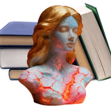 Blazing Maiden Figurine LED Lamp – Artistic Resin Sculpture with Crackled Light Effect, Elegant Decorative Night Light(Blue)