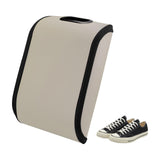 Car Shoe Storage Box – Portable Leather-Look Organizer for Passenger Seat or Trunk, Dustproof and Moisture-Resistant with Zipper and Handle (Beige)