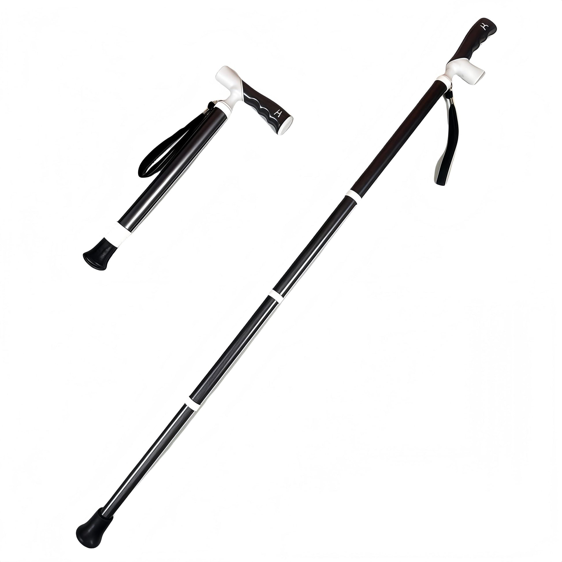 Lightweight Foldable Walking Cane: Adjustable Dual-Mode (T/Grip) Stick – 0.26kg, Portable for Daily/Hiking Use
